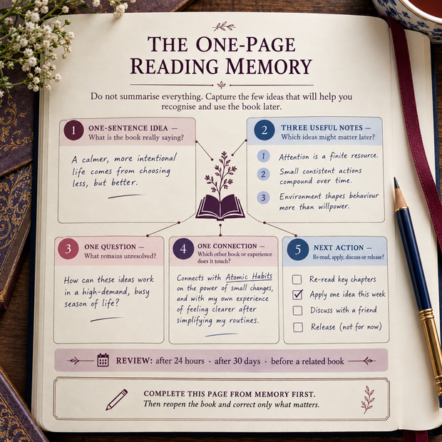 Sample page of READ, MARK &; REMEMBER.