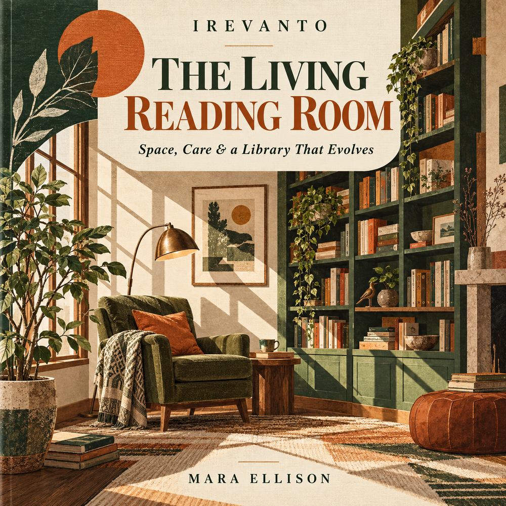 Cover of THE LIVING READING ROOM, an IREVANTO digital personal-library guide.